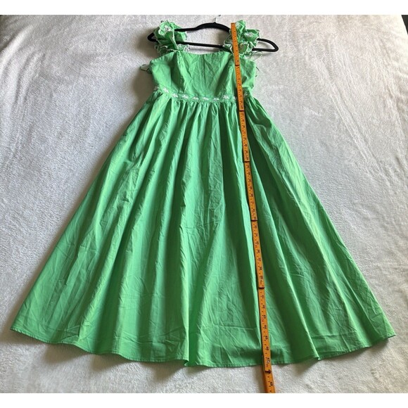 English Factory Ruffle Detail Midi Dress Sz XS Green - Picture 4 of 11